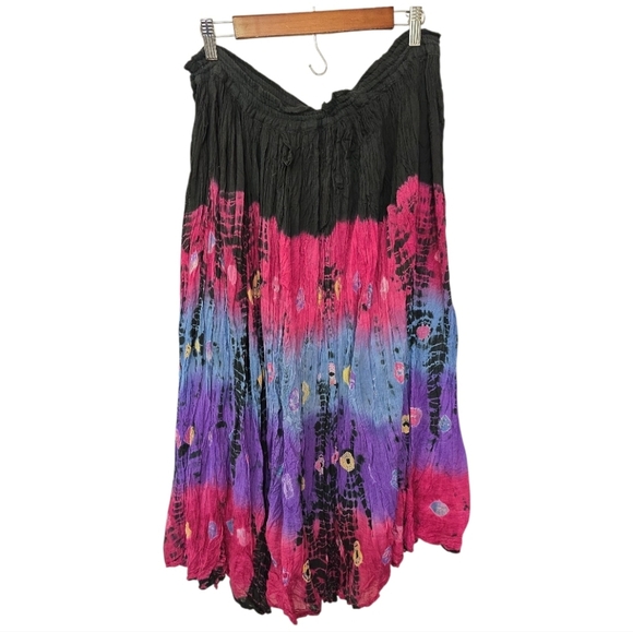 Vintage Gypsy Tie-Dye Maxi Broom Skirt - Picture 3 of 3